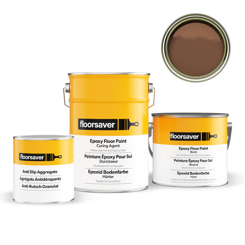 Image de Peinture Époxy Antidérapante Pour Sol brun