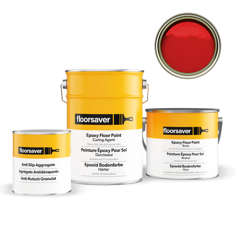 Image de Peinture Époxy Antidérapante Pour Sol rouge