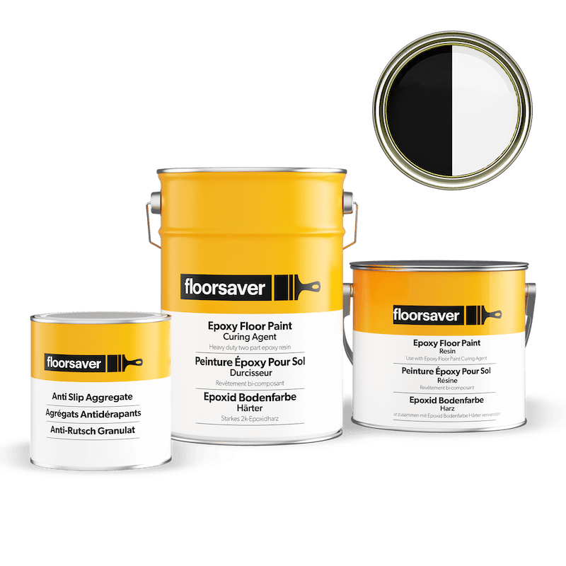 Image de Peinture Époxy Antidérapante Pour Sol blanc et noir